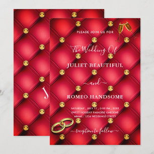 Invitación a la boda del Diamante de Oro Rojo