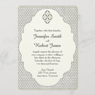 Invitación a la boda del diamante negro y crema