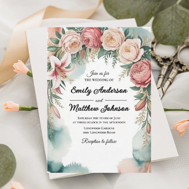 Invitación a la boda del Diseñador de Arcos Floral (Subido por el creador)