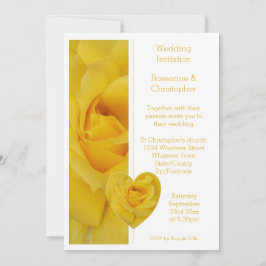 Invitación a la boda del diseño del corazón de ros