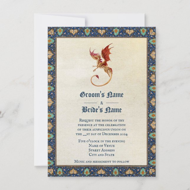 Invitación a la boda del dragón persa (Anverso)