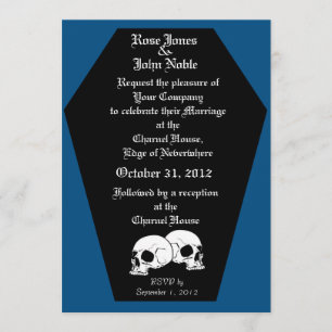 Invitación a la boda del Ebony del féretro (azul)