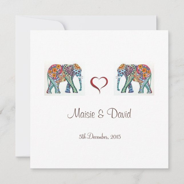 Invitación a la boda del elefante (Anverso)