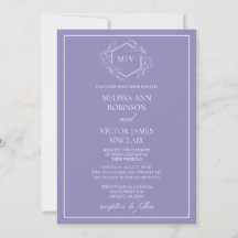 Invitación a la boda del Escudo de monograma de La