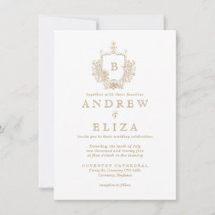 Invitación a la boda del Escudo de Monograma de mo