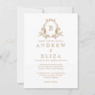 Invitación a la boda del Escudo de Monograma de mo