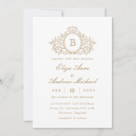 Invitación a la boda del Escudo del Monograma de O