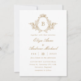 Invitación a la boda del Escudo del Monograma de O