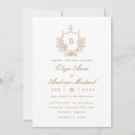Invitación a la boda del Escudo del Monograma de O