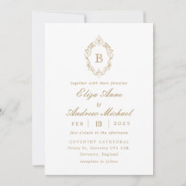 Invitación a la boda del Escudo del Monograma de O