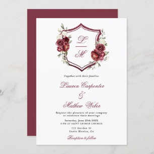 Invitación a la boda del Escudo floral borgoñés