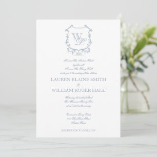 Invitación a la boda del Escudo Gris azul turbio