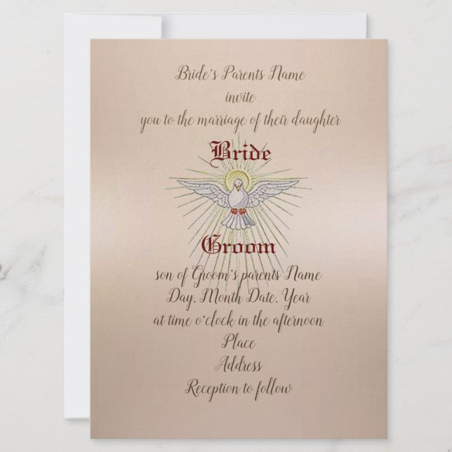 Invitación a la boda del Espíritu Santo (Anverso)