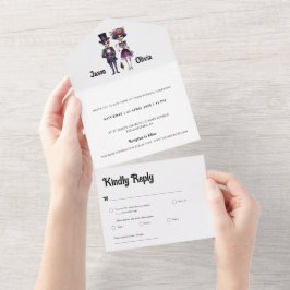 Invitación a la boda del esqueleto todo en uno