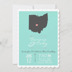 Invitación a la boda del estado de Ohio Verde en A