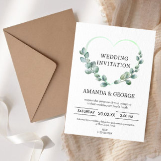 Invitación a la boda del Eucalipto del Corazón