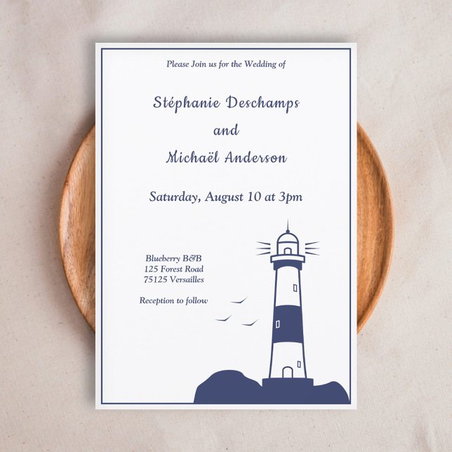 Invitación a la boda del faro (Lighthouse Wedding Invitation)
