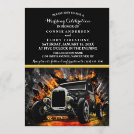 Invitación a la boda del fiesta Hot Rod