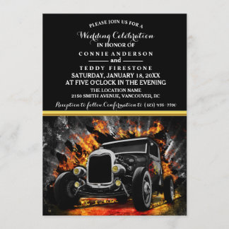 Invitación a la boda del fiesta Hot Rod