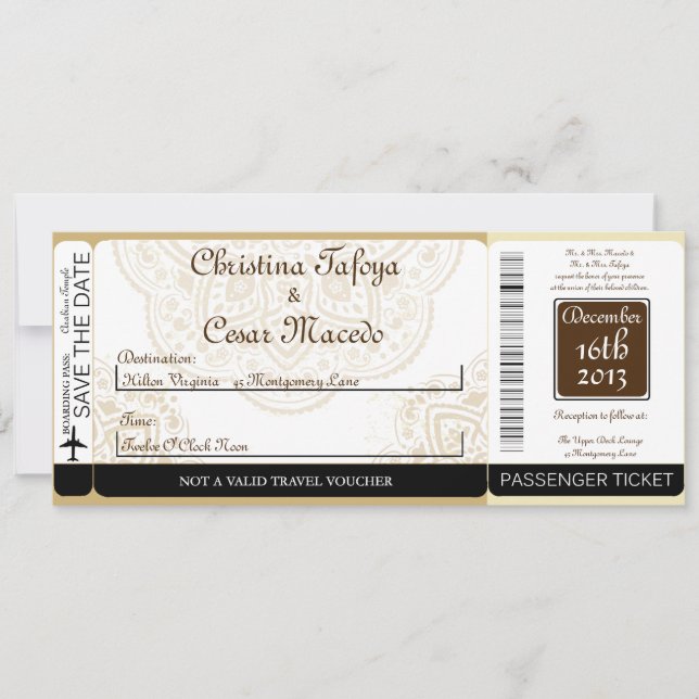 Invitación a la boda del Fiesta marroquí con tarje (Anverso)