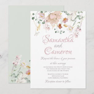 Invitación a la boda del floral Rubor Sage Green F