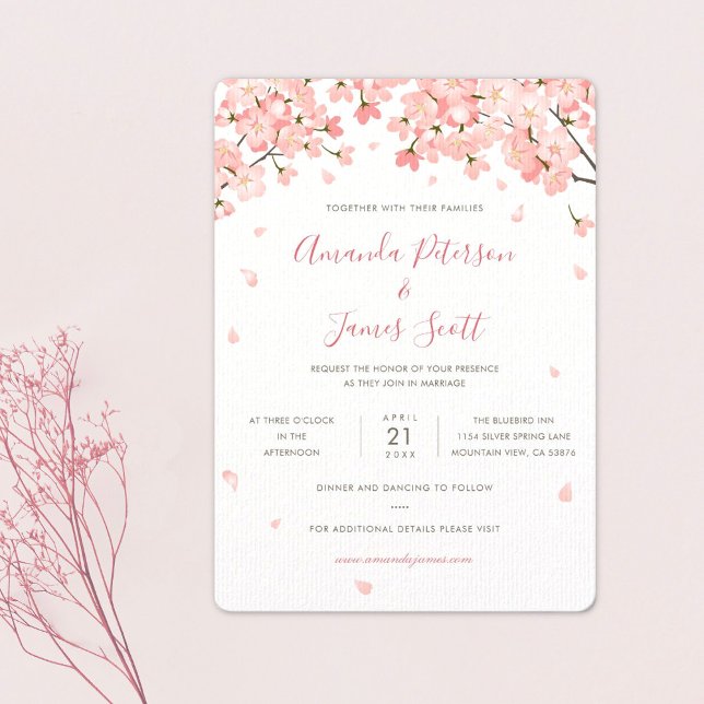 Invitación a la boda del florecimiento de cerezo j (Subido por el creador)