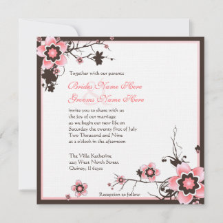 Invitación a la boda del florecimiento del cerezo 