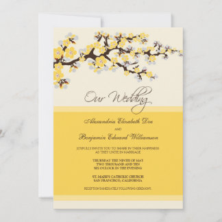 Invitación a la boda del florecimiento del cerezo 