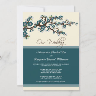 Invitación a la boda del florecimiento del cerezo 