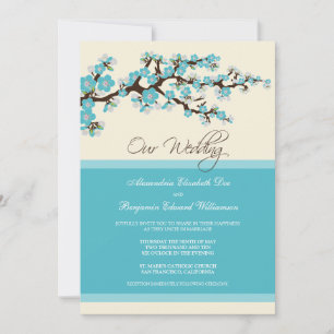 Invitación a la boda del florecimiento del cerezo 