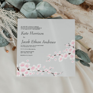Invitación a la boda del florecimiento del cerezo 