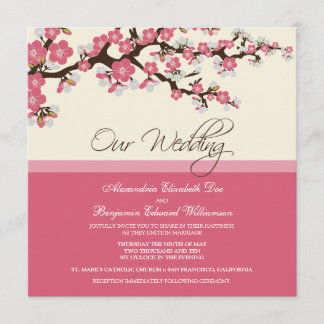 Invitación a la boda del florecimiento del cerezo 