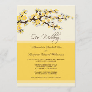 Invitación a la boda del florecimiento del cerezo 