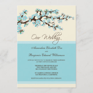 Invitación a la boda del florecimiento del cerezo 