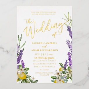 Invitación a la boda del Foliage de Limón y Lavand