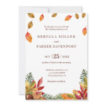 Invitación a la boda del follaje otoñal
