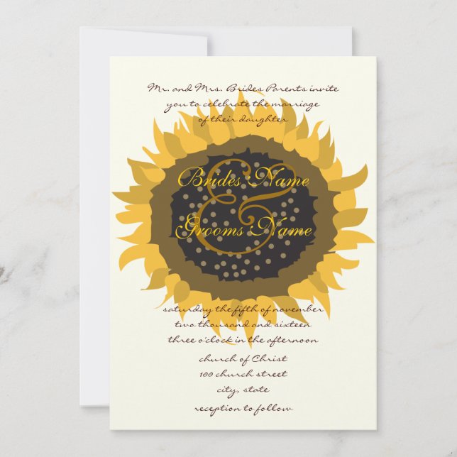 Invitación a la boda del girasol (Anverso)