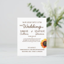 Invitación a la boda del girasol