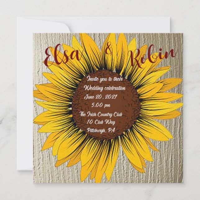 Invitación a la boda del girasol (Anverso)