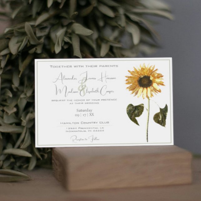 Invitación a la boda del girasol (Sunflower Wedding Invitation)
