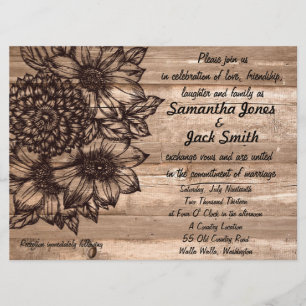 Invitación a la boda del girasol