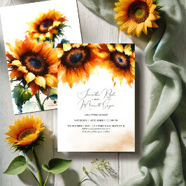 Invitación a la boda del girasol amarillo