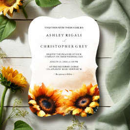 Invitación a la boda del girasol amarillo