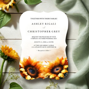 Invitación a la boda del girasol amarillo