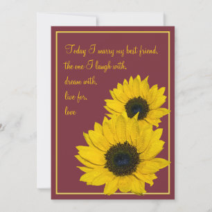 Invitación a la boda del girasol amarillo de Borgo