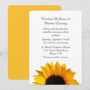 Invitación a la boda del girasol amarillo grande