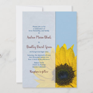 Invitación a la boda del girasol amarillo pálido