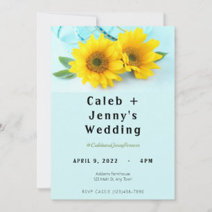 Invitación a la boda del girasol de bonito