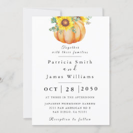 Invitación a la boda del girasol de la calabaza