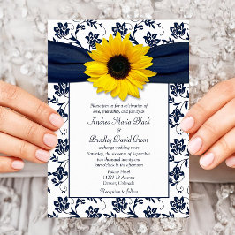 Invitación a la boda del girasol de la Marina blan